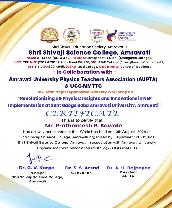 Certificates awarded to participants