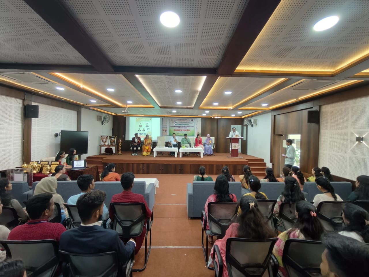 Head of the Dept. addressing students