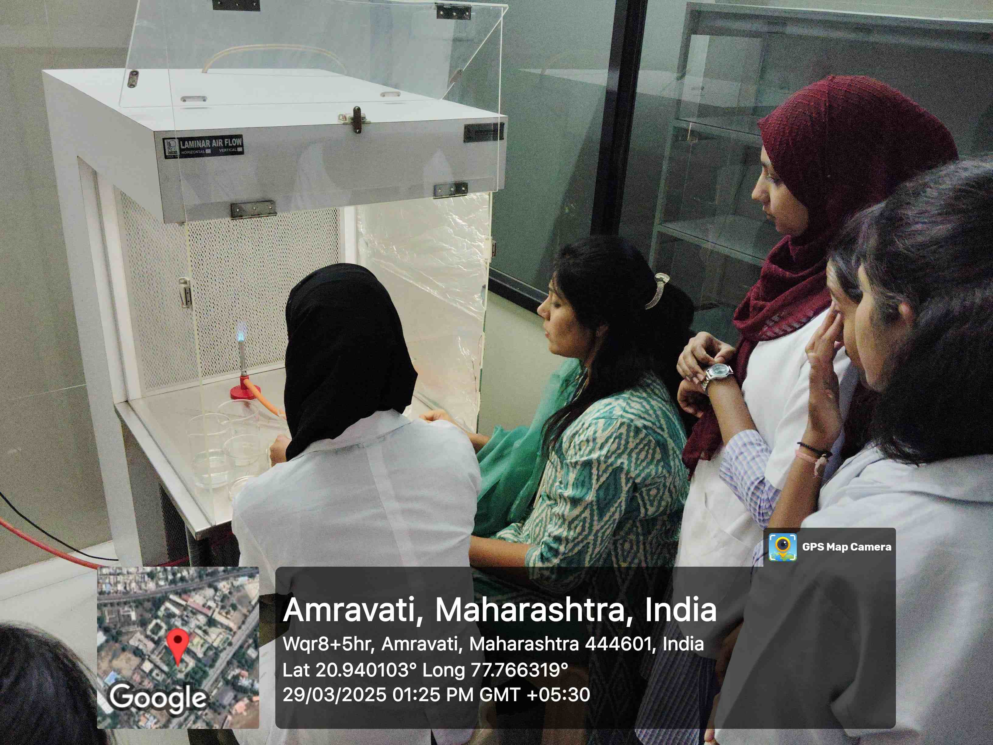 Participants practicing explant inoculation under sterile conditions