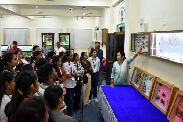 Dr.Aparna Kalwate, Scientist-E, ZSI, WRC, Pune  showing specimens of the insects in ZSI museum