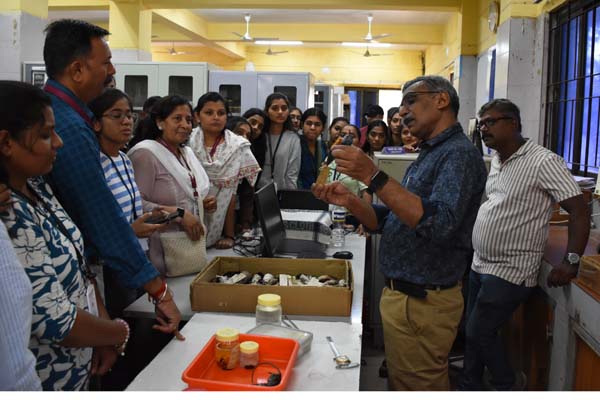 Dr. Shyamkant Talmale, Scientist ZSI, WRC, Pune showing rare bird specimens 
