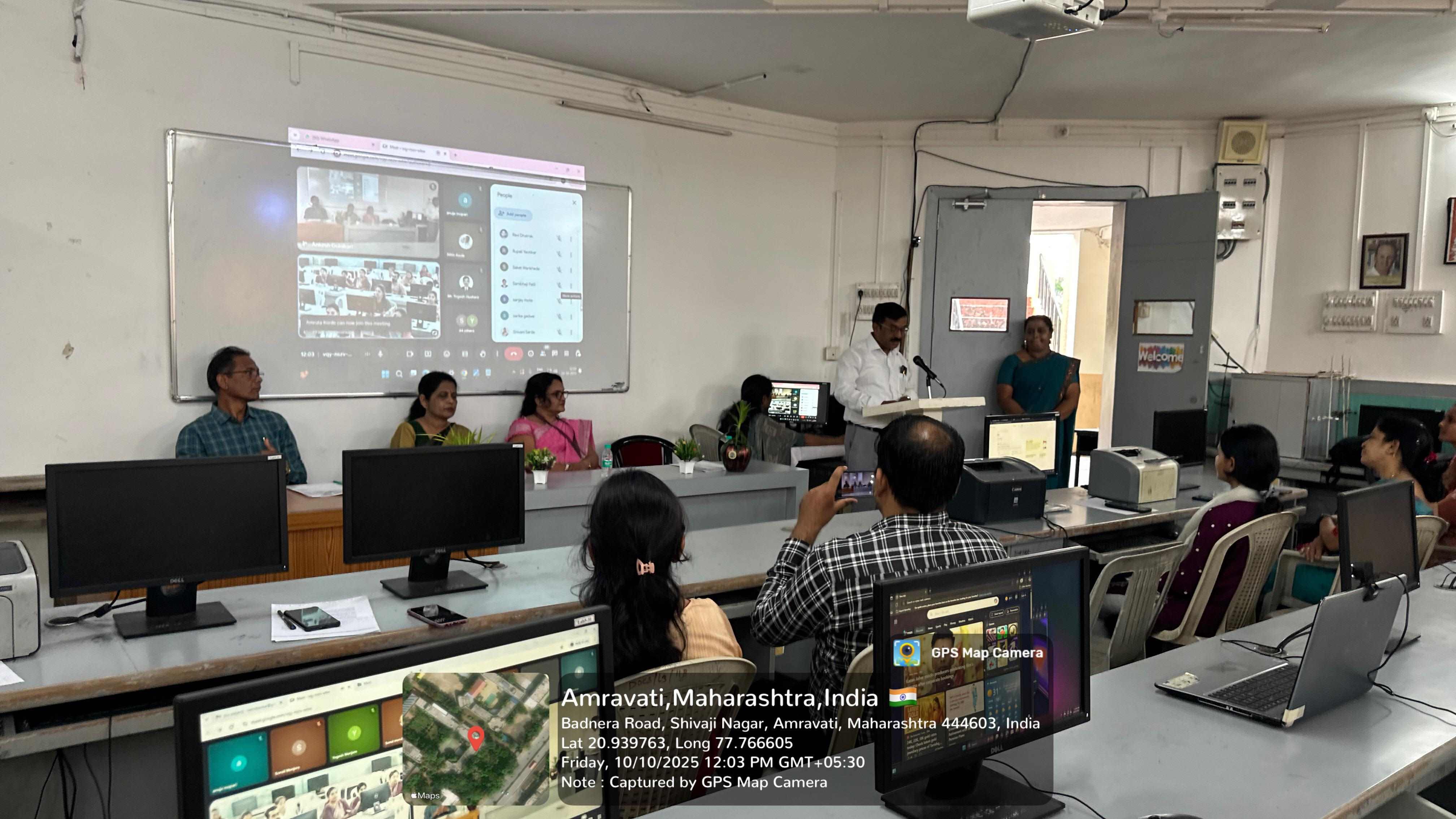 Dr.N.H.Bansod highlighting outcomes and learning achievements