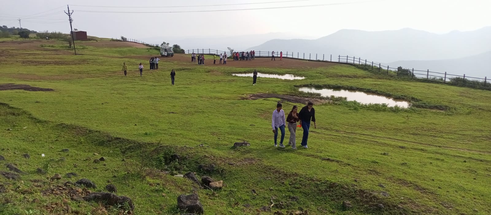 Students observing Grassland vegetation and its study