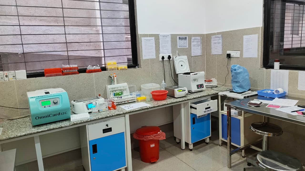 Bacteriology lab showing culture plates (Blood Agar & MacConkey Agar)