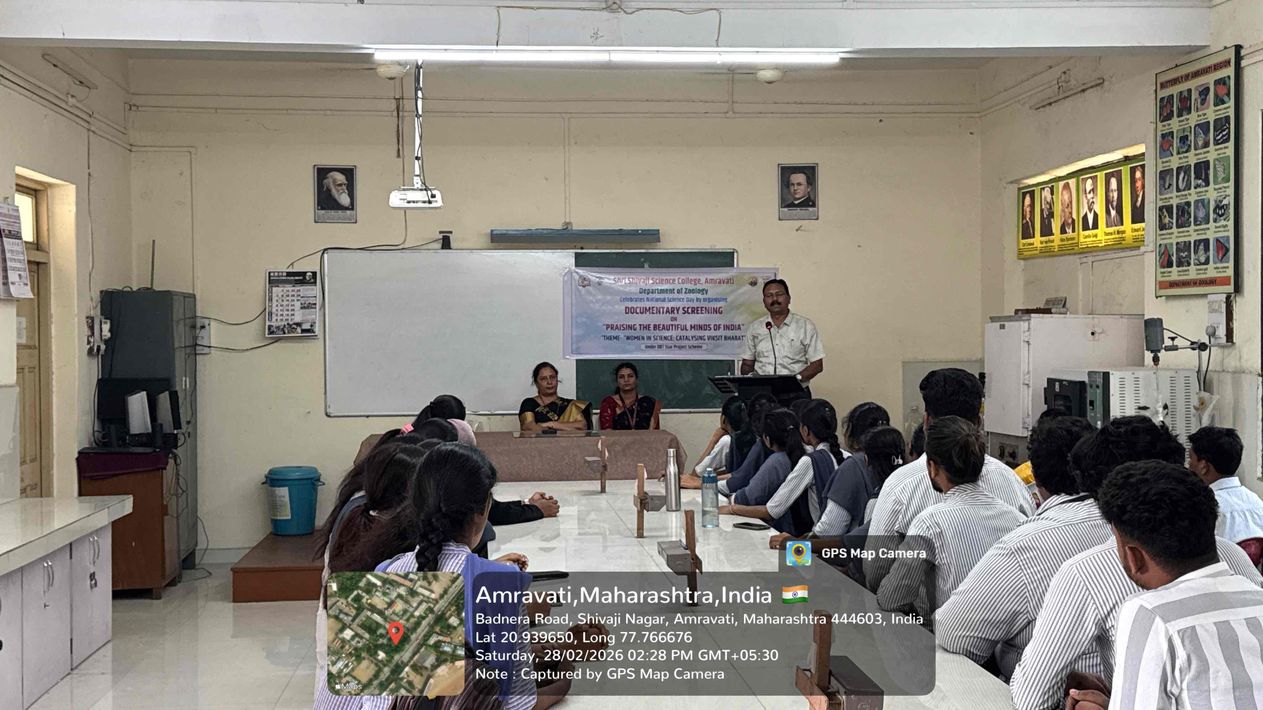 Dr. G. A. Wagh talking about the importance of  National Science Day celebration