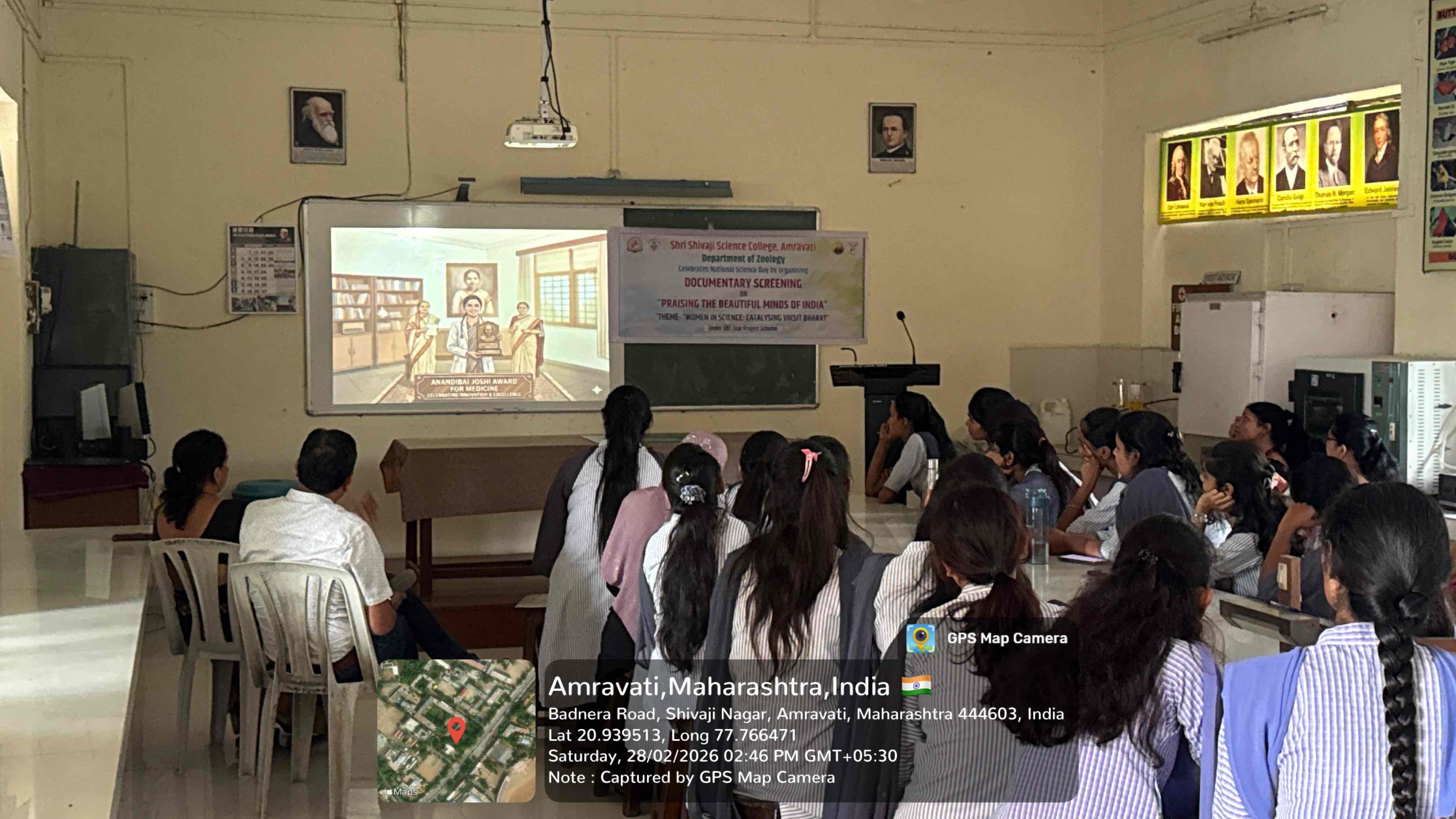 Students enjoying the documentary prepared on “Praising the beautiful minds of India”