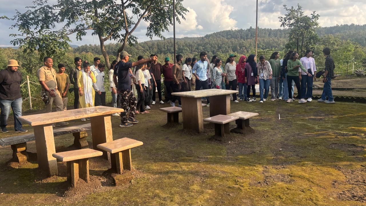 Students enjoying at the Guest House at Melghat Tiger Reserve