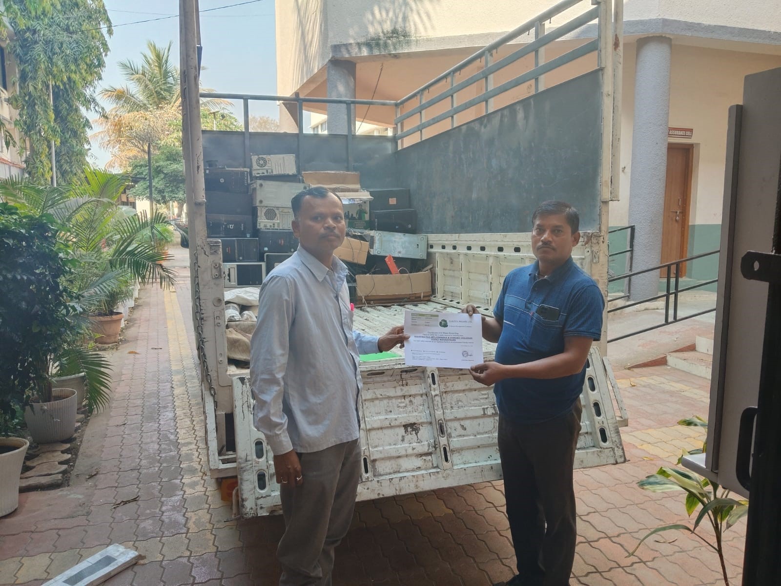 E-Waste collection drive at  Mahatma Fule Arts Commerce, Warud