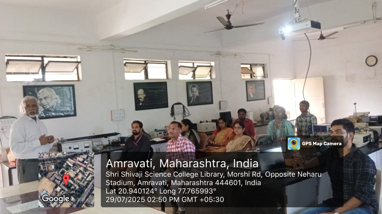 Faculty Members and B.Sc. Final Year and M.Sc. Physics students attending the Lecture