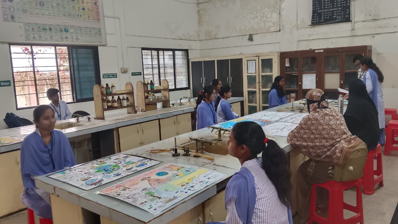 Students presenting their poster