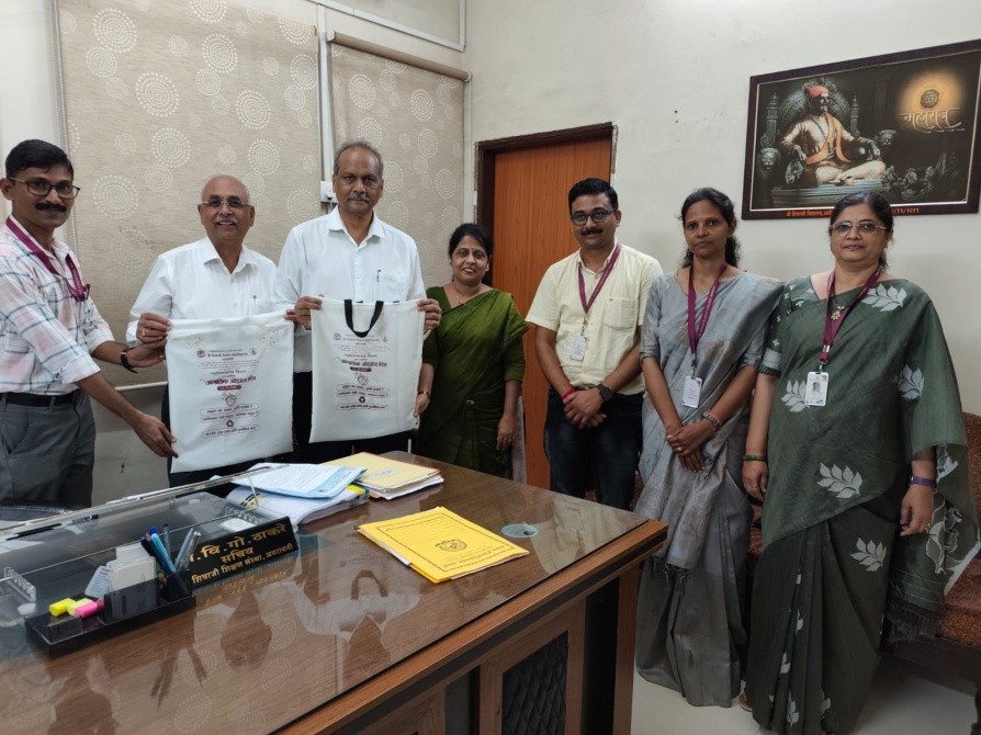 Cloth Bag Distribution to Respected Vice President & Secretory of Shri. Shivaji Education Society, Amravati