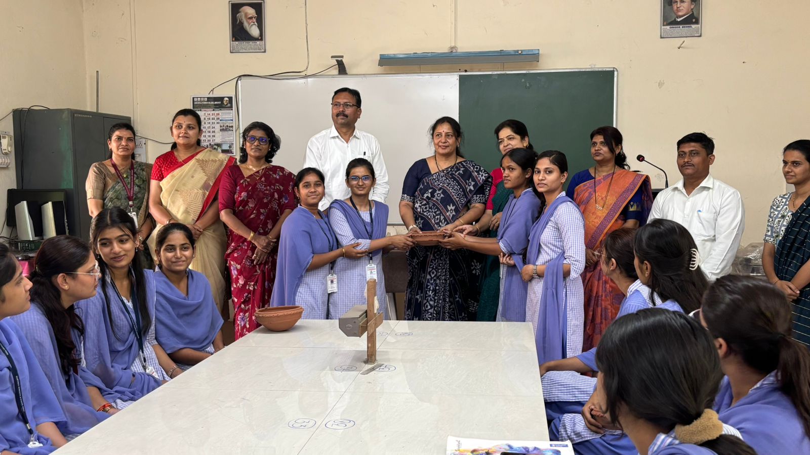 Water Bowl distribution  address to students by Prof. J. D. Dhote Head Dept. of Zoology