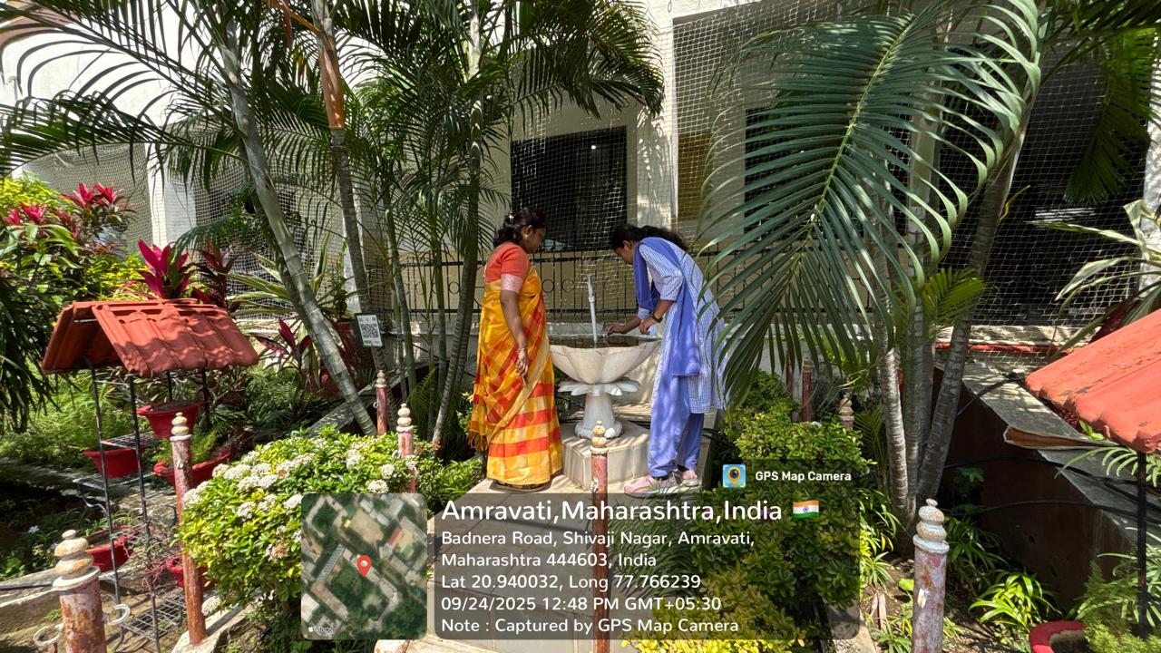Students performing practical inspection of water sources in the college