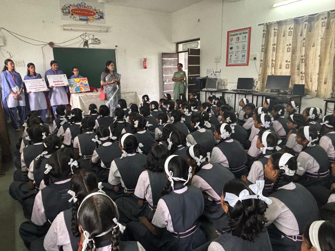 Activity In charge Dr. G.D. Hande giving idea about awareness campaign to the school students