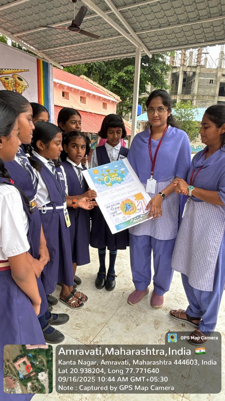 School students gaining knowledge about the importance of Ozone layer 
