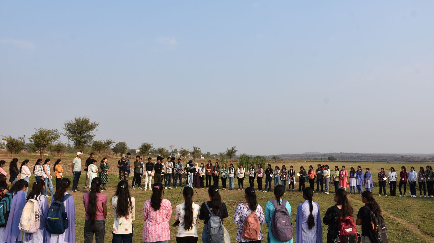 Students actively participated and contributed significantly to the cleanliness drive at the wetland area.
